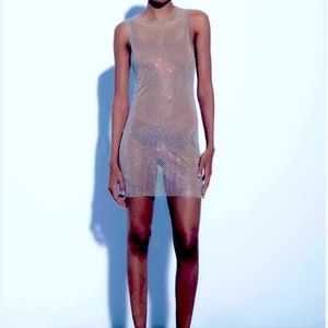 Silver Knit Dress, Size Small